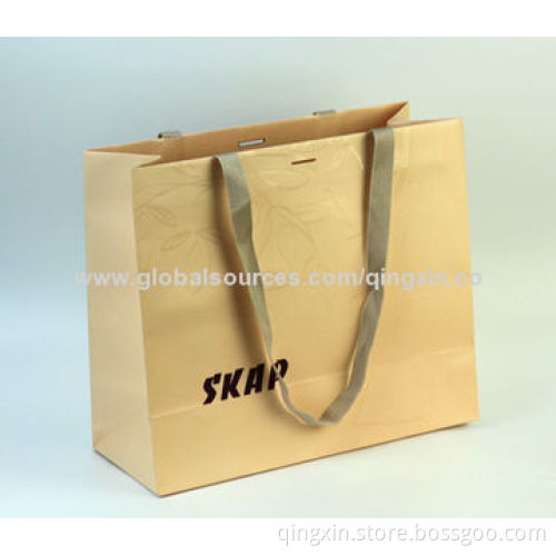 Promotional Eco-friendly Paper Bags, Suitable for Shopping Purpose, Drawstring Handle